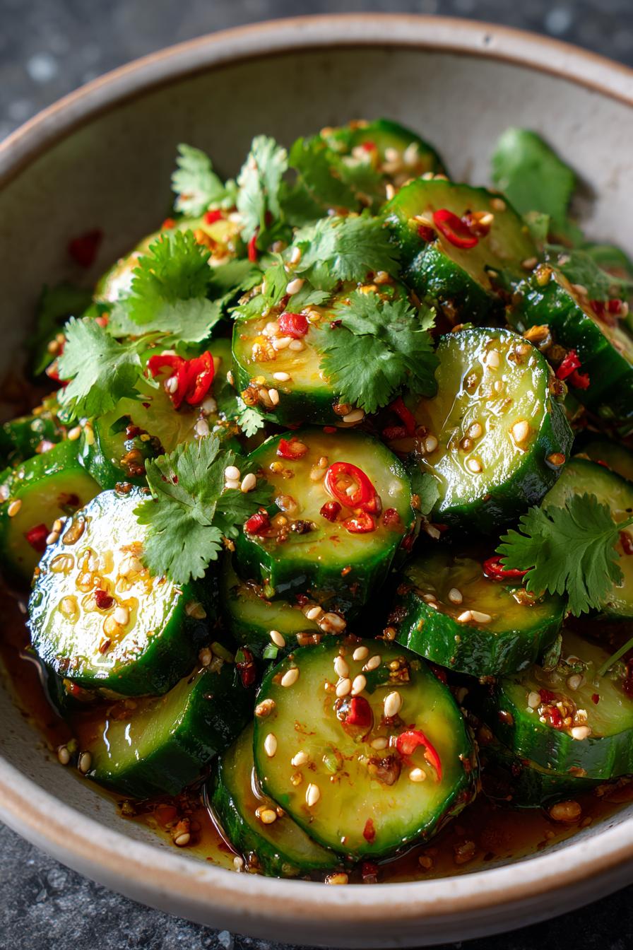 Asiatischer Gurkensalat mit Chili & Sesam - detail 2