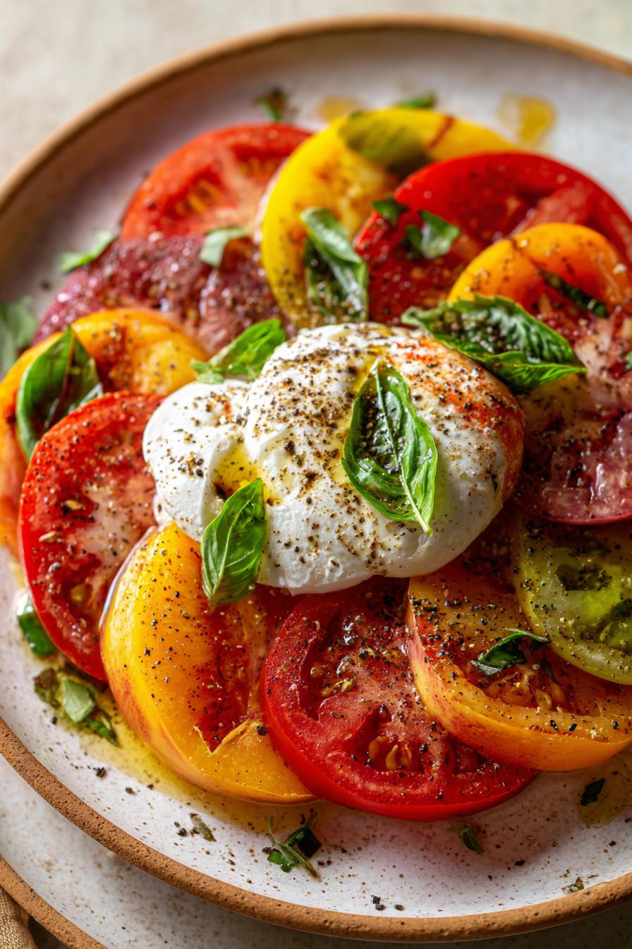Frische Tomaten Pfirsich Burrata - detail 1