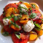 Frische Tomaten Pfirsich Burrata