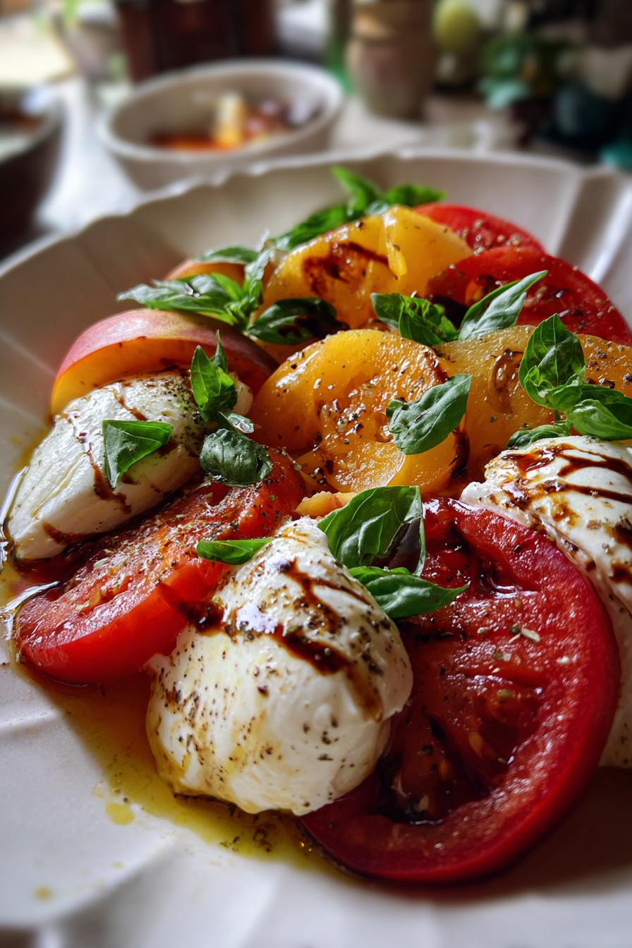 Frische Tomaten Pfirsich Burrata - detail 3
