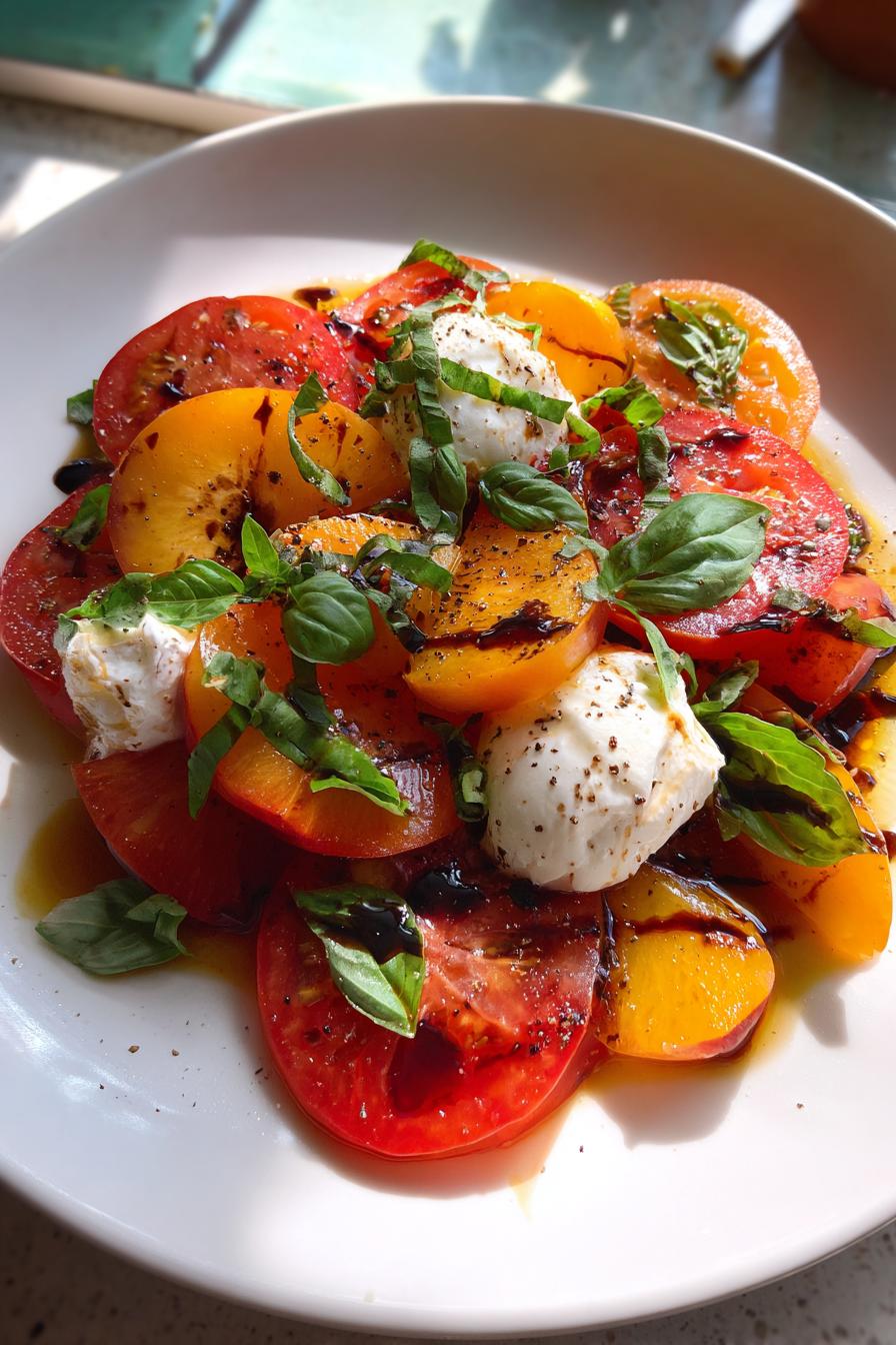 Unerwartet! Frische Tomaten Pfirsich Burrata in 15 Min