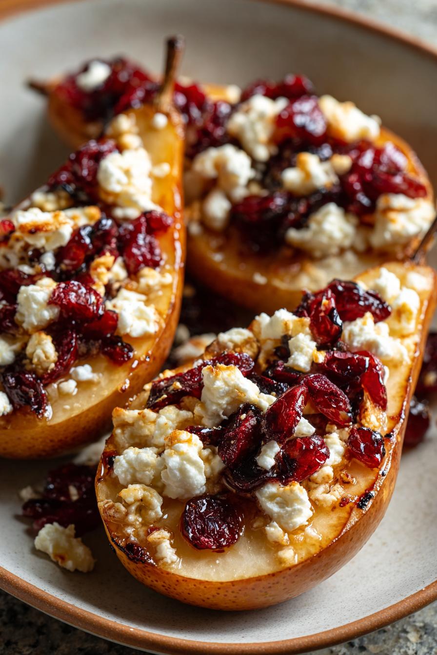 Gebackene Birnen mit Feta, Honig und Preiselbeeren - detail 1