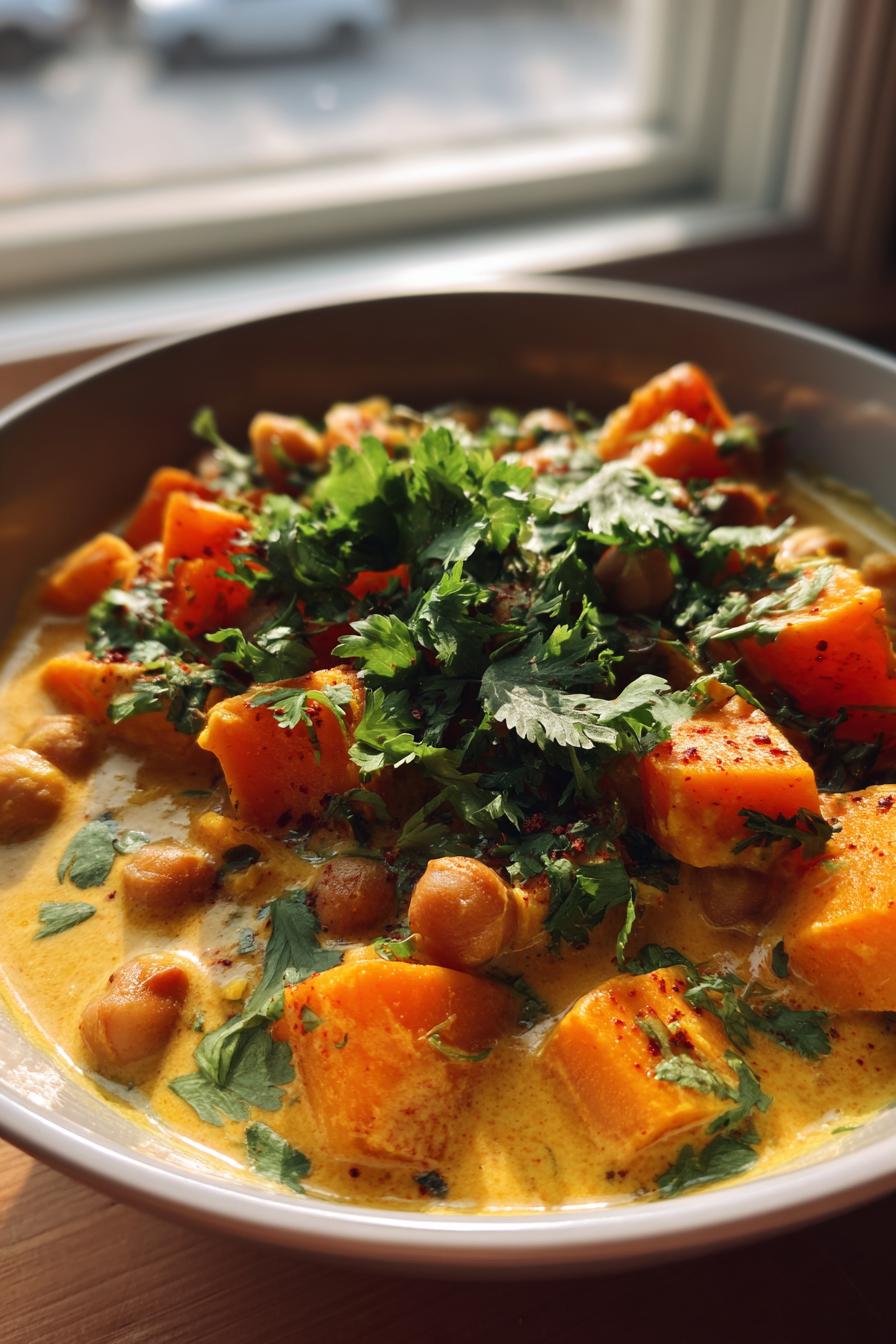 Kürbis-Curry mit Kichererbsen und Kokosmilch - detail 1