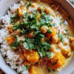 Kürbis-Curry mit Kichererbsen und Kokosmilch
