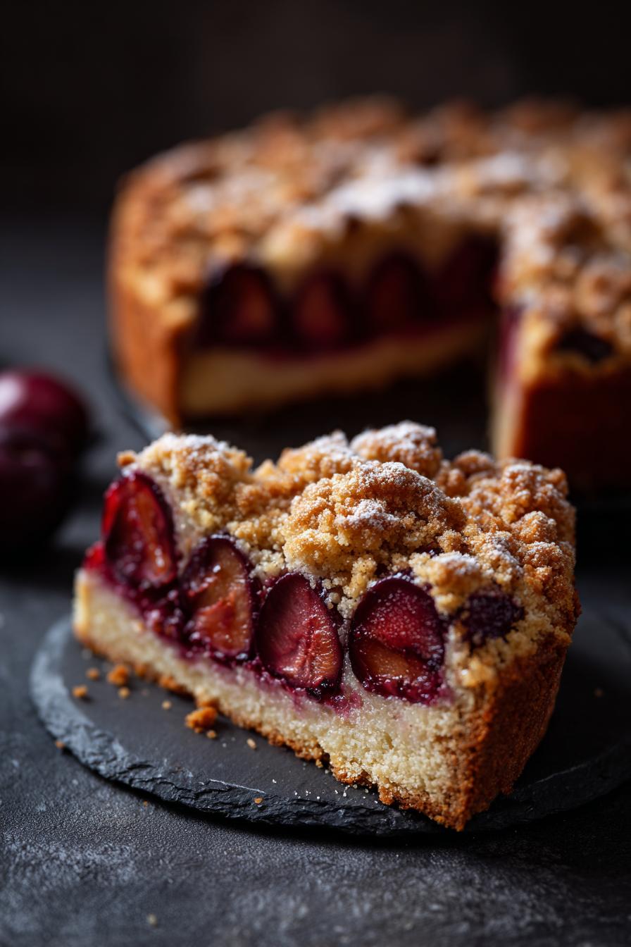 Leckerer Zwetschgenkuchen mit Streusel - detail 1