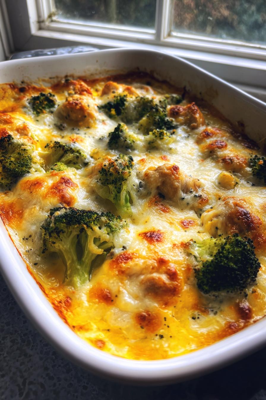 Brokkoli Hähnchen Auflauf mit Frischkäse und Mozzarella - detail 2