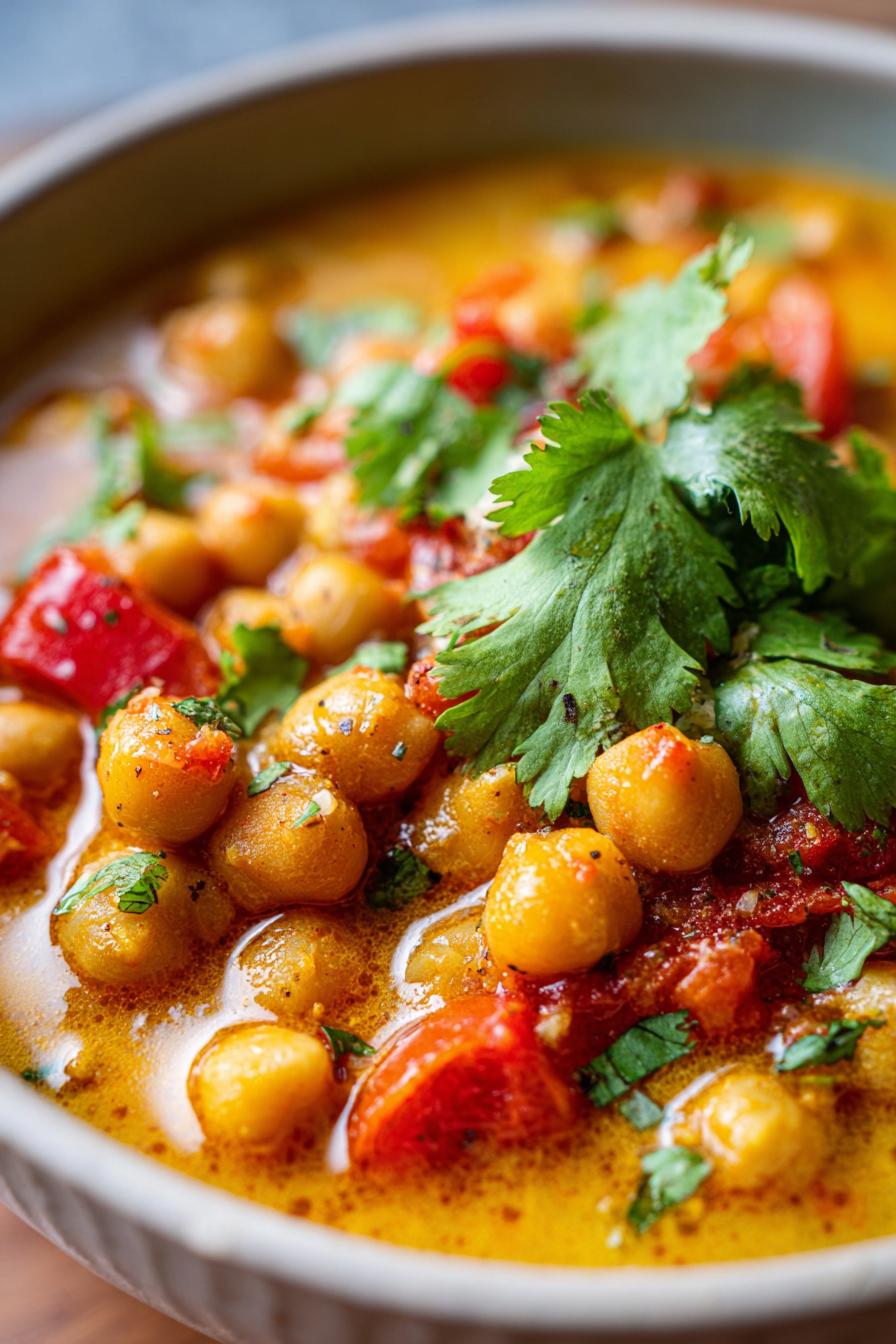 Schrecklich Einfaches Kokos Kichererbsen Curry in 30 Min