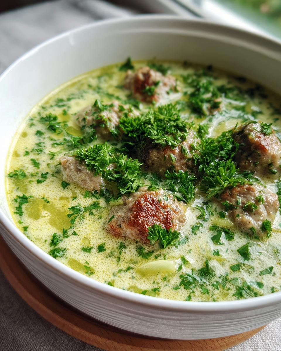 Kohlrabi Suppe mit Fleischklösschen - detail 2