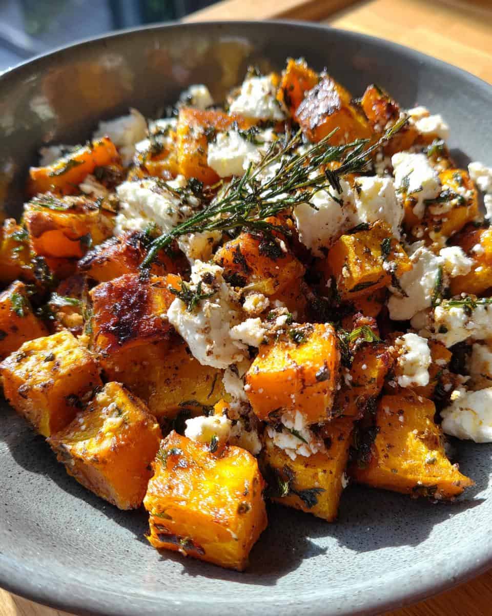 Kürbis und Schafskäse aus dem Ofen - detail 1