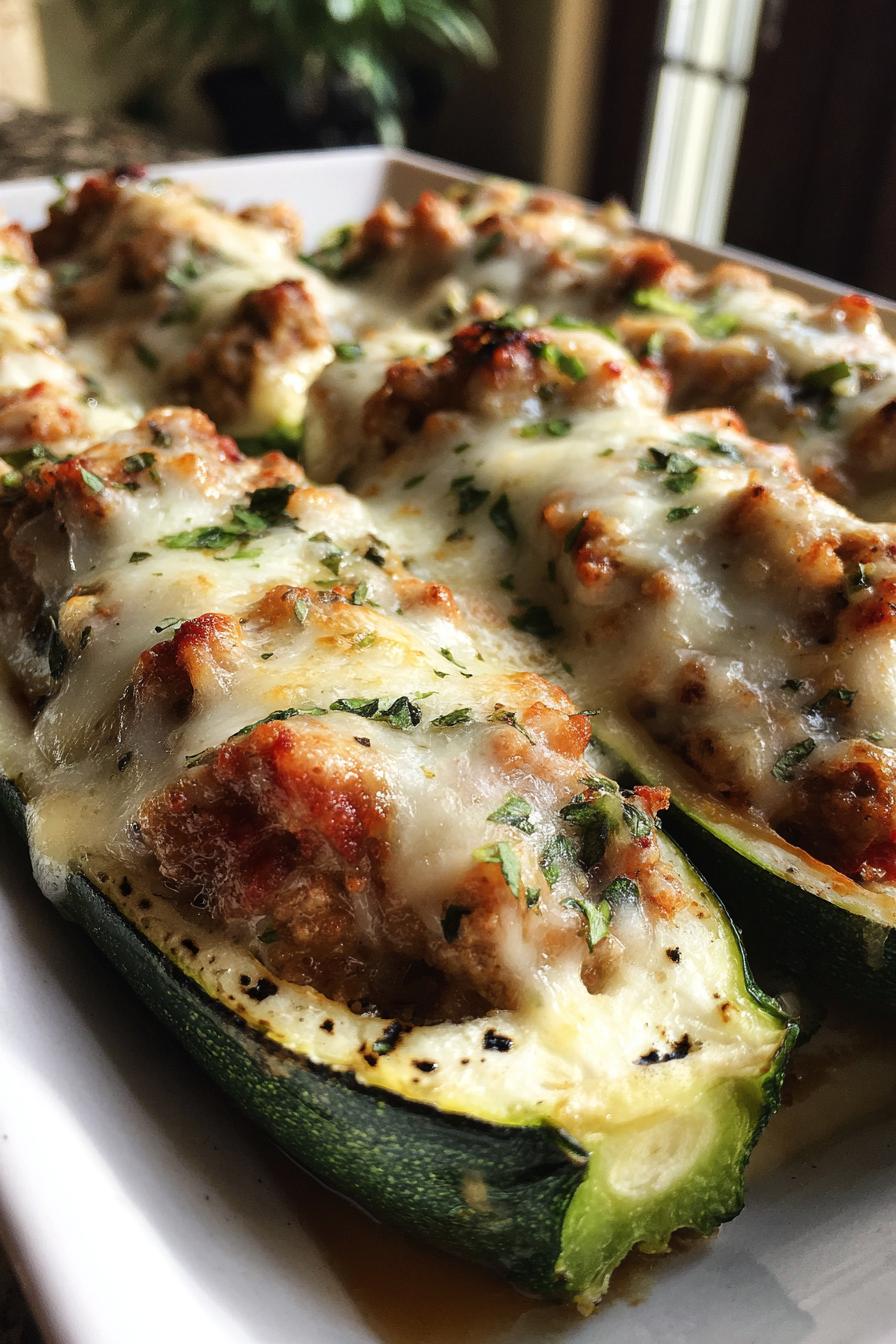 Mediterrane Zucchini-Boote - detail 1