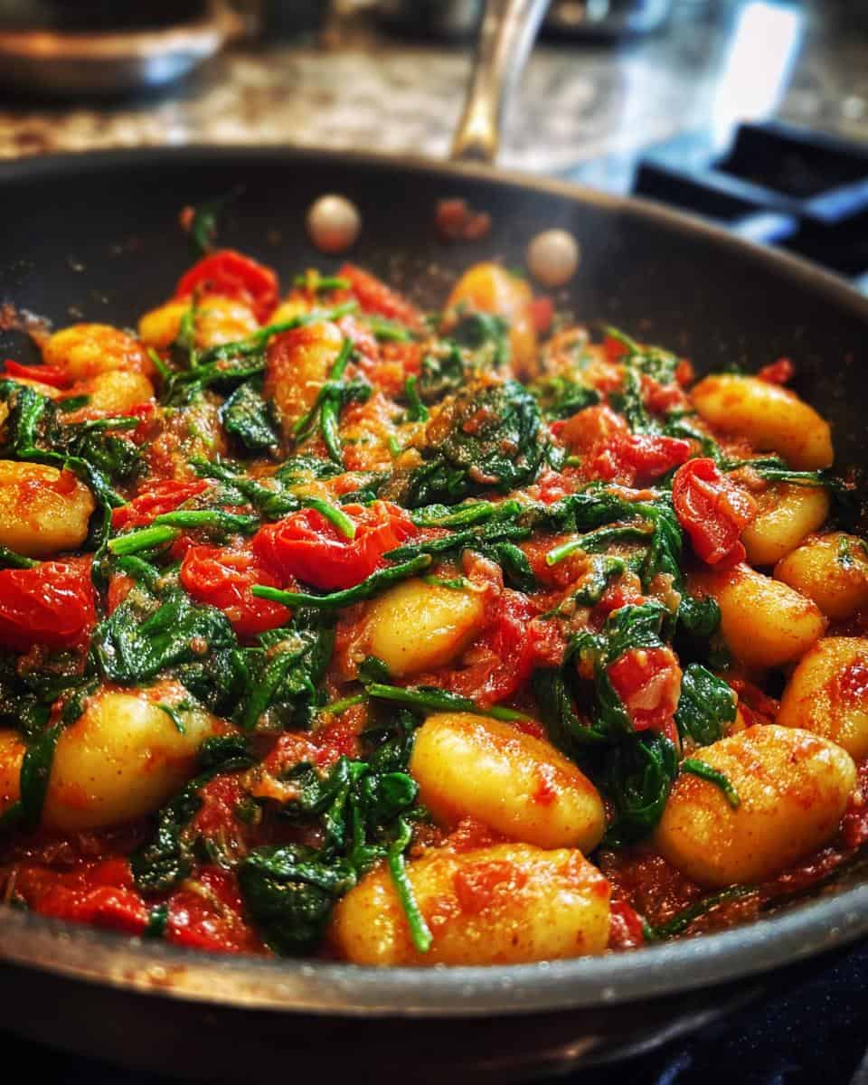Schnelle Gnocchi-Pfanne mit Tomate & Spinat - detail 3