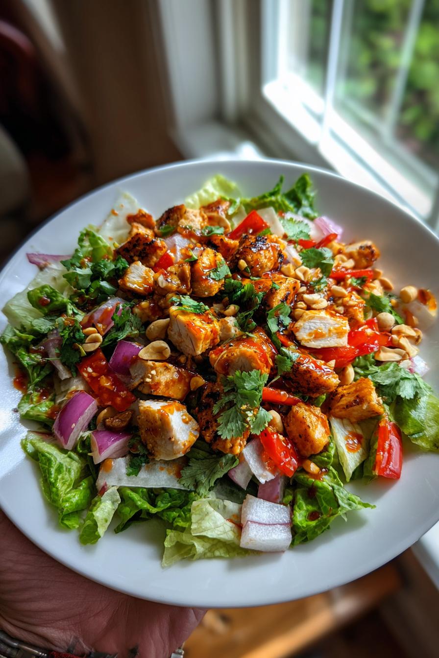 Würziger Hähnchensalat mit Honig-Chili-Dressing - detail 2