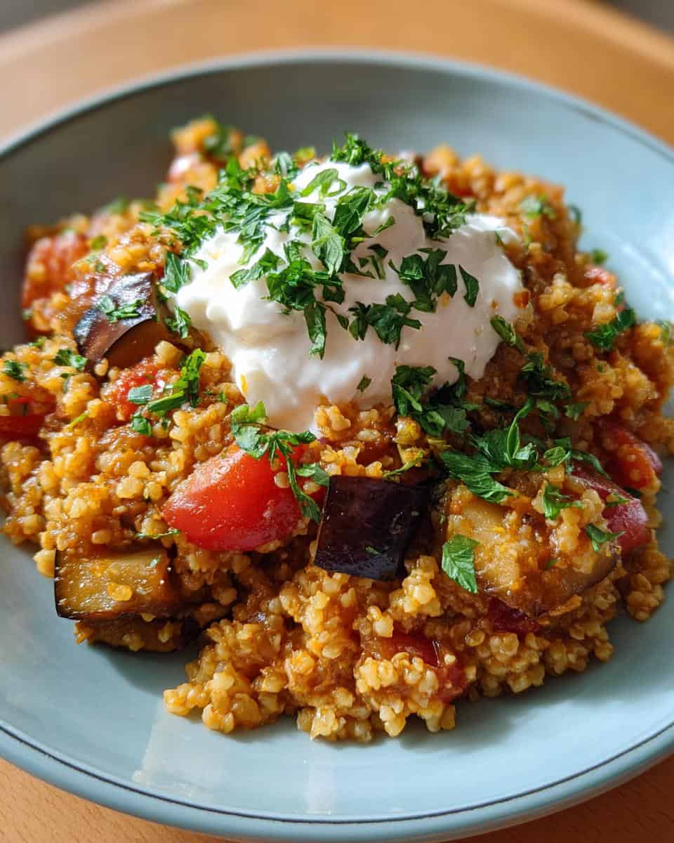 Bulgur mit Tomaten, Auberginen und Joghurt - detail 1