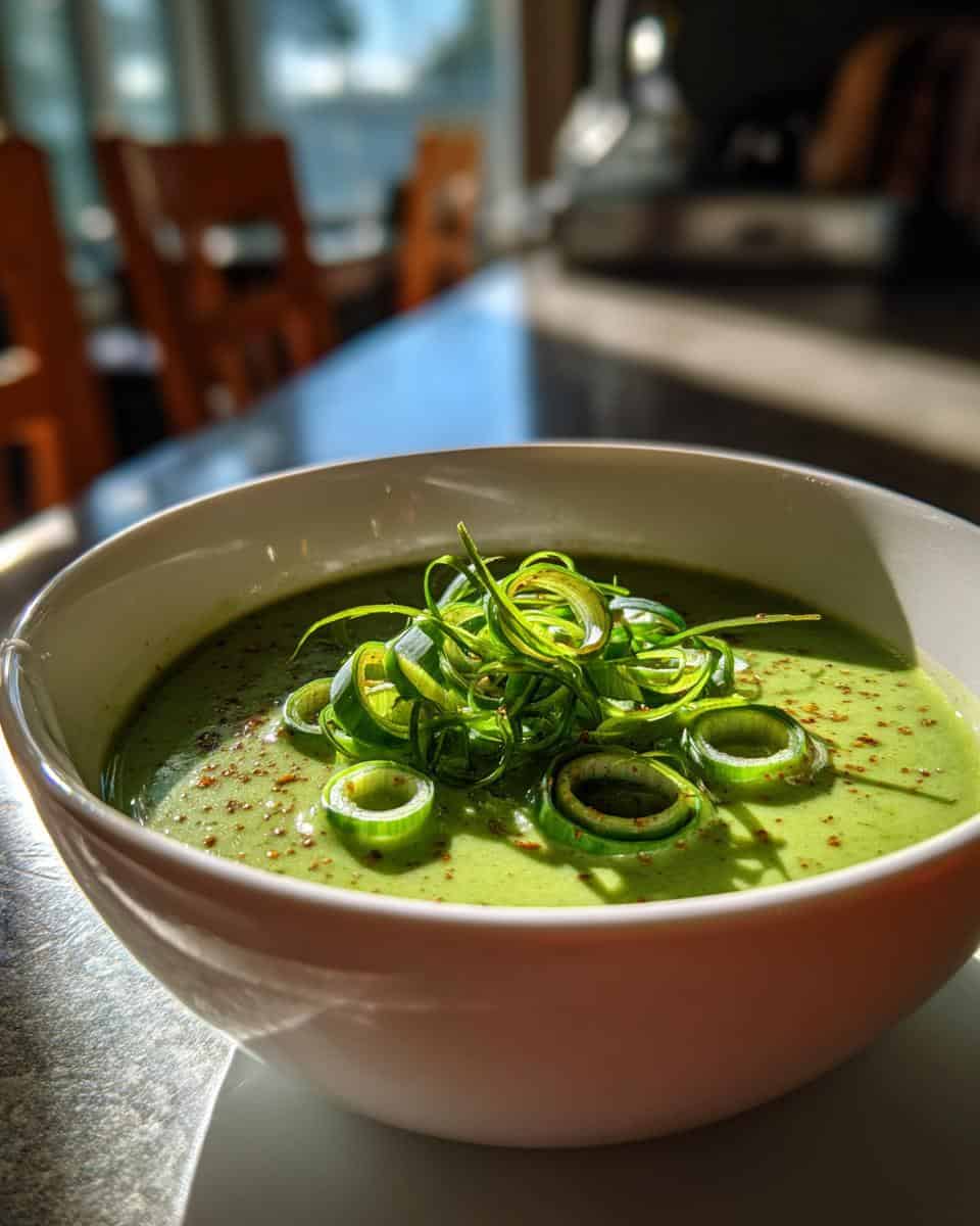 Erbsencremesuppe mit Lauchzwiebeln - detail 1
