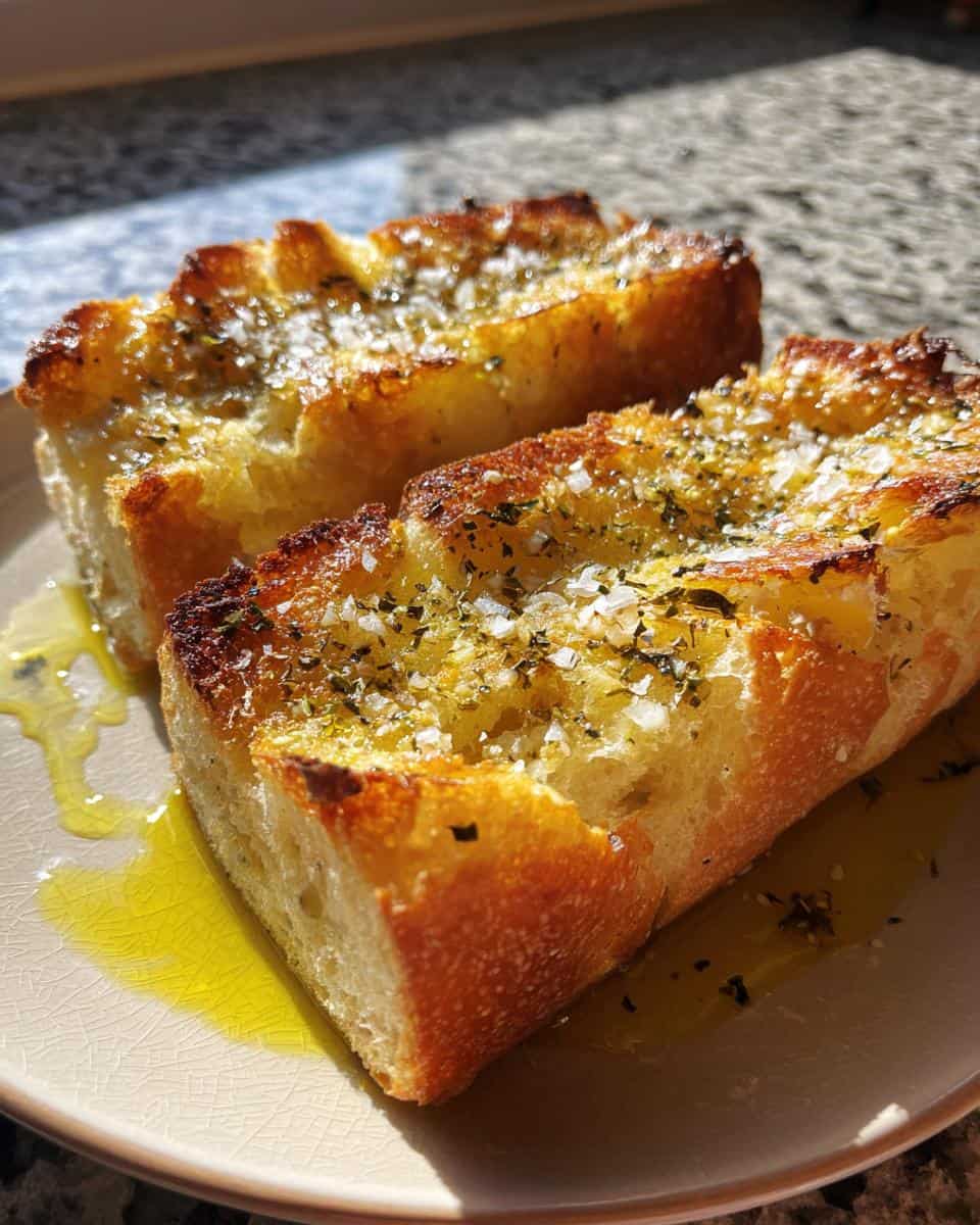 Grillbrot mit Olivenöl und Meersalz - detail 2