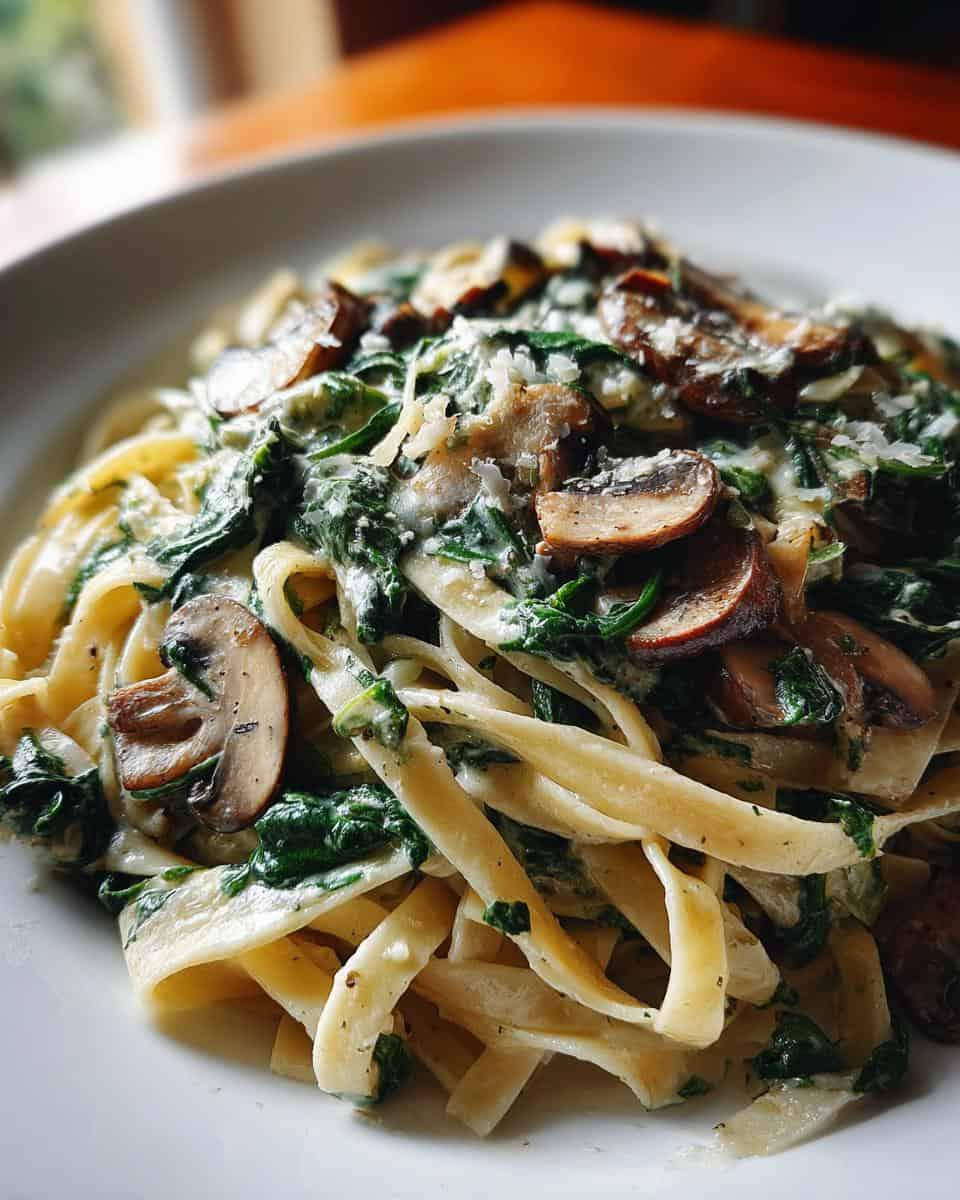 Herzhaftes Spinat-Pilz-Fettuccine für jeden Pasta-Liebhaber - detail 2