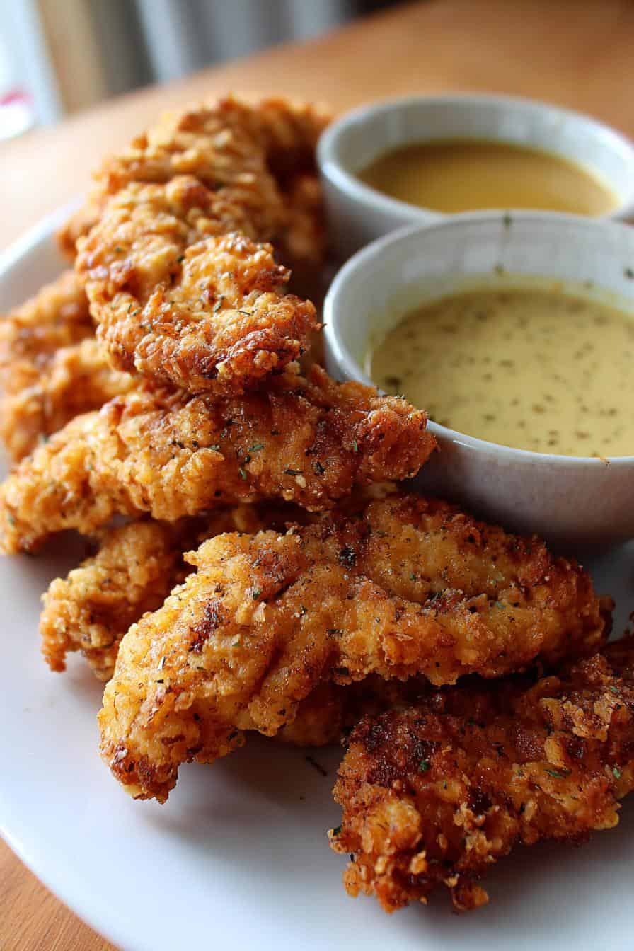 Unglaublich! Krosse Chicken Tenders mit Dip in 30 Min