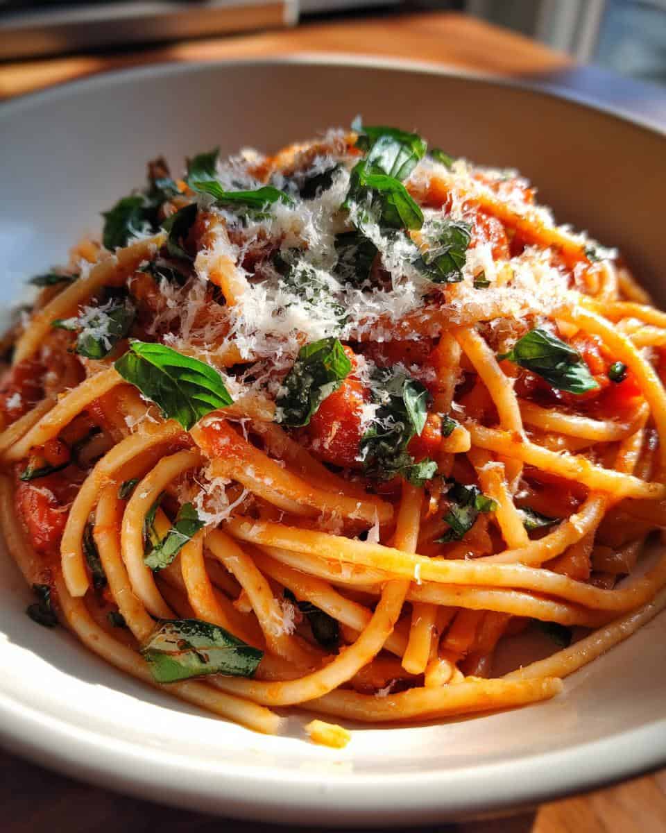 Linguine mit Tomaten-Parmesansoße - detail 1