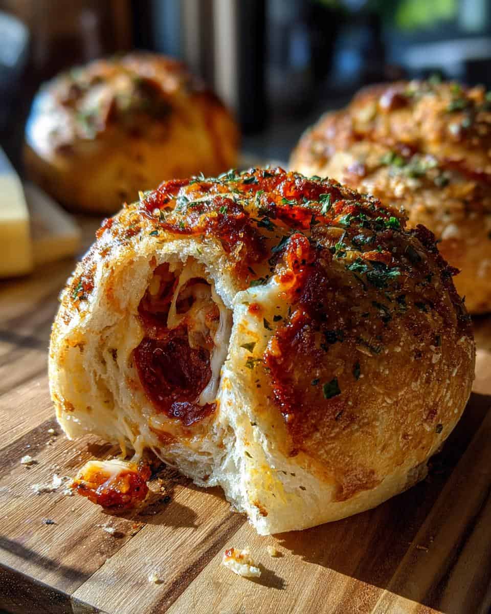 Pizzabomben mit Pepperoni – Knusprig, käsig - detail 1