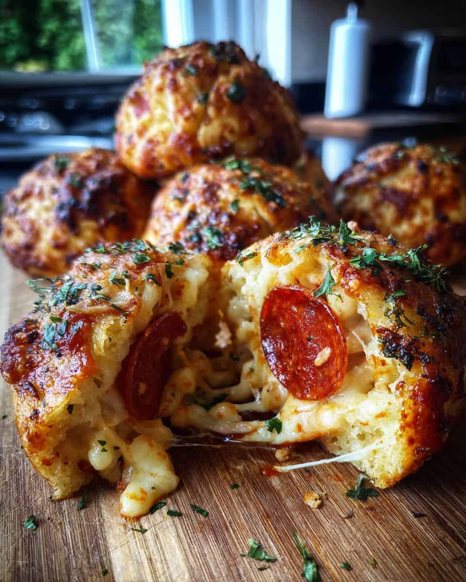 Pizzabomben mit Pepperoni – Knusprig, käsig - detail 3