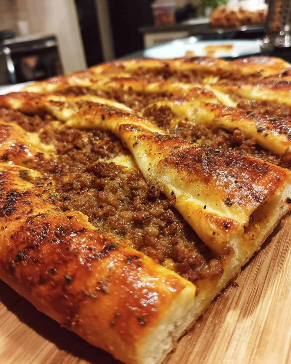 Türkische Pide mit Hackfleisch - detail 2