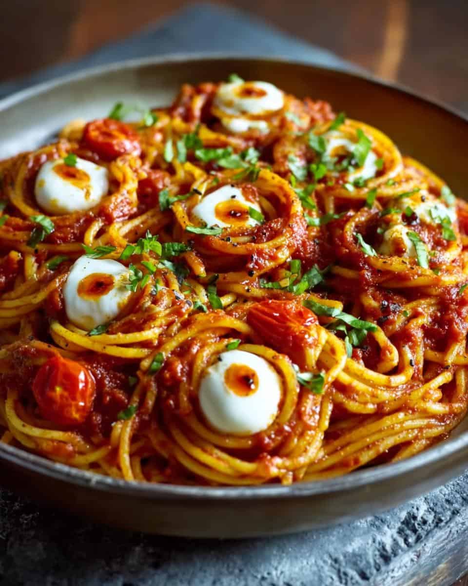 Blutige Spaghetti mit Mozzarella Augen - detail 3