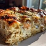 Garnelen-Lasagne mit weißer Sauce & Käse