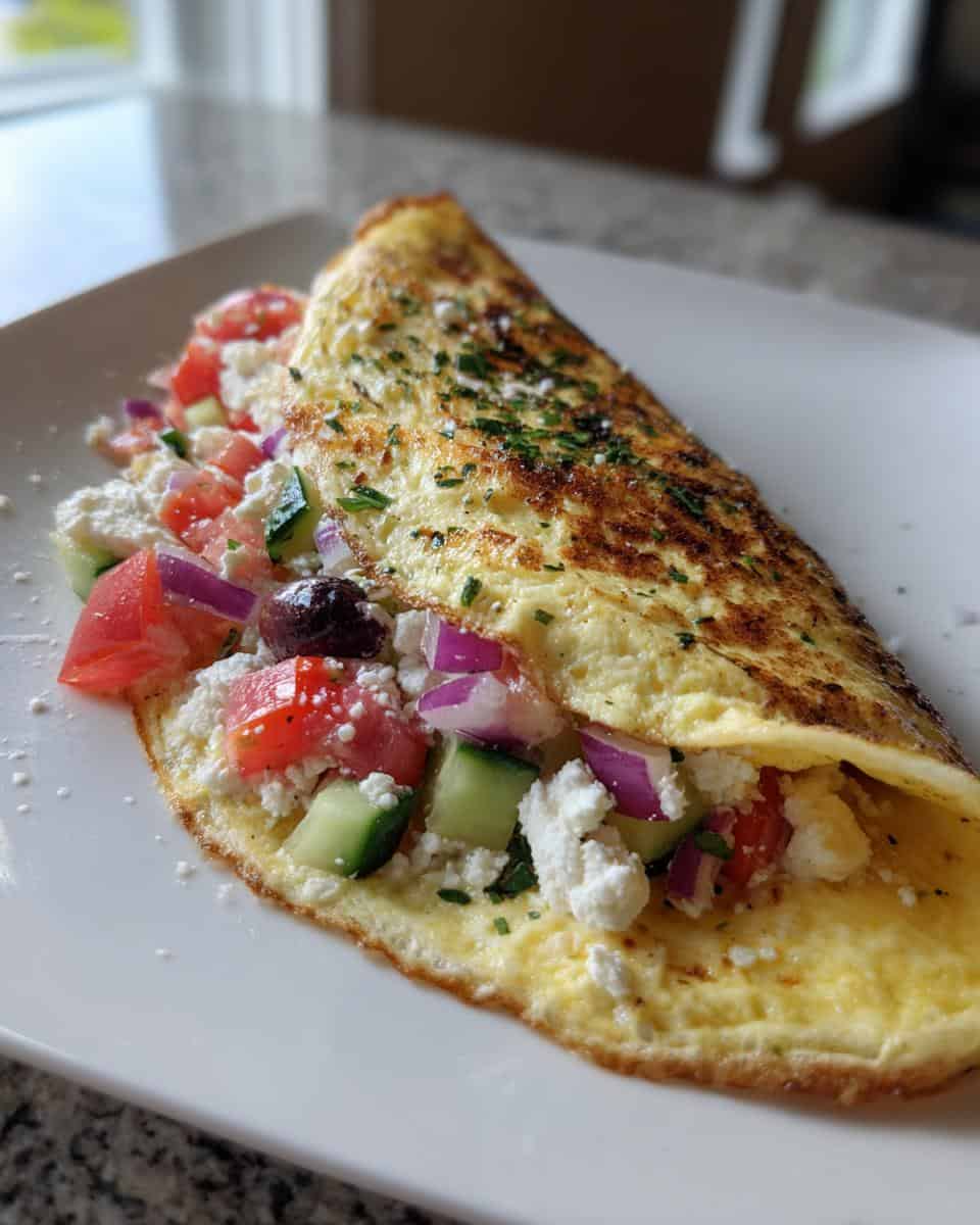 Griechischer Salat im Omelett-Wrap - detail 1