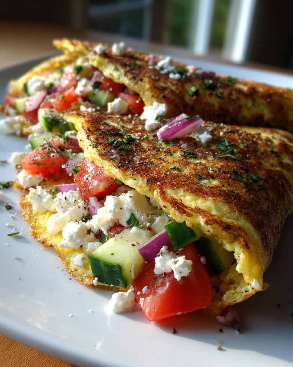 Griechischer Salat im Omelett-Wrap - detail 2