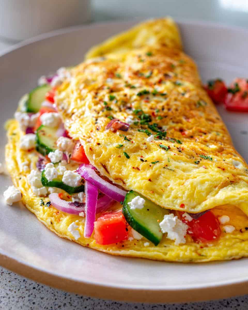 Griechischer Salat im Omelett-Wrap - detail 3