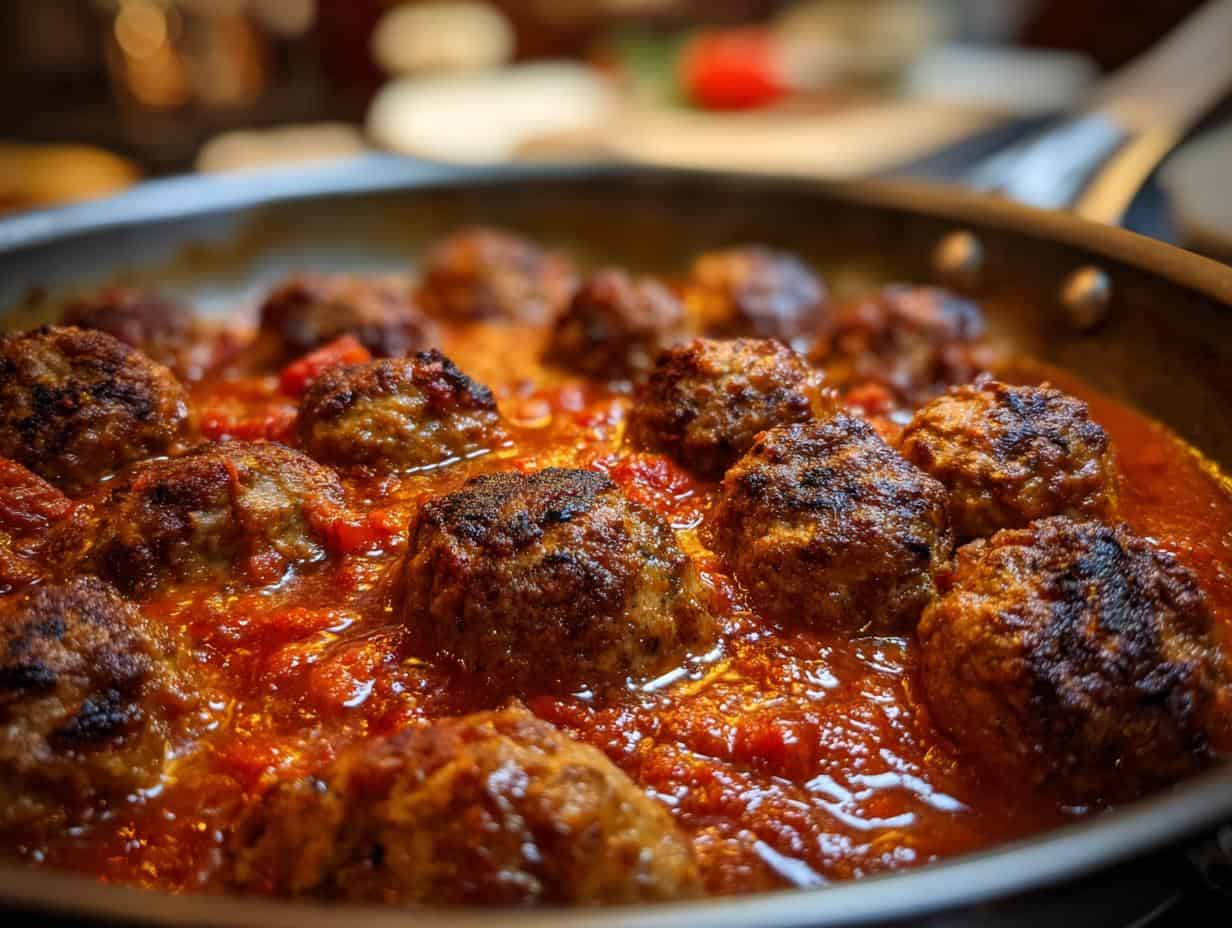 Hackbällchen-Pfanne: 45 Minuten Glück, Ajvar Macht’s möglich