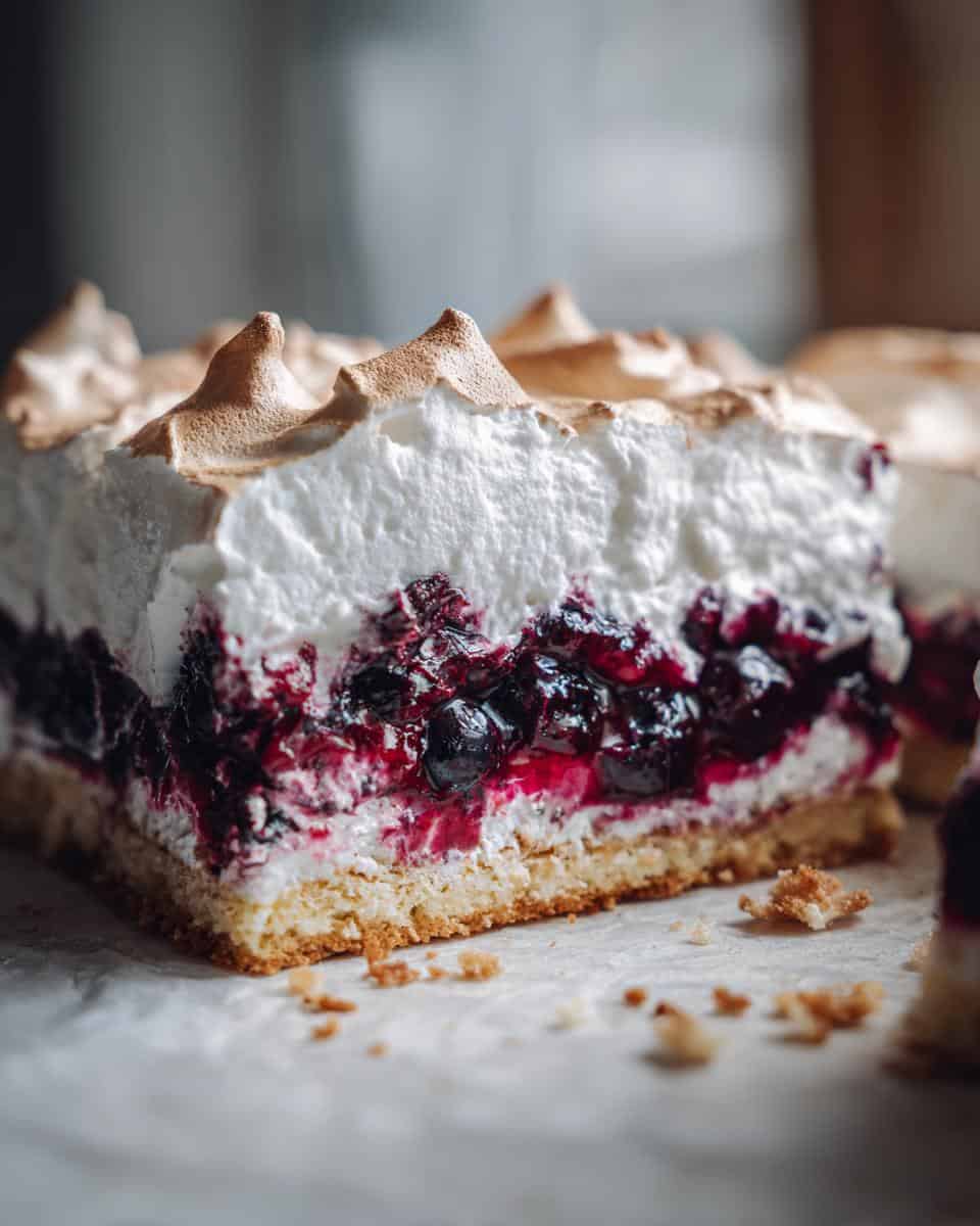 Heidelbeer Blechkuchen mit Baiser - detail 2