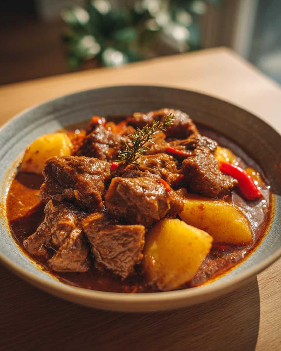 Herzhaftes Rindfleischgulasch mit Kartoffeln - detail 2