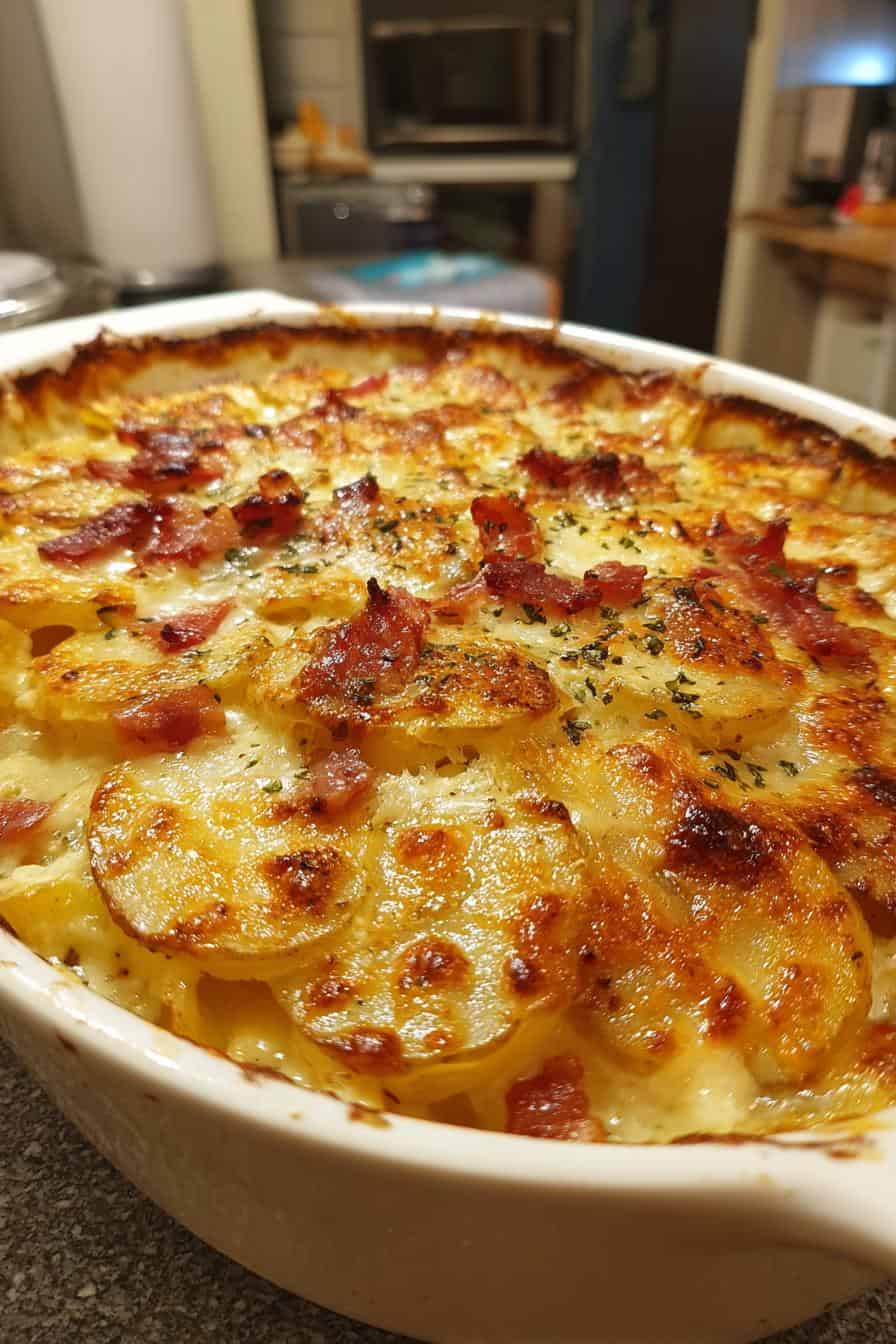 Sündiger Kartoffelauflauf Mit Carbonara Sauce: Nur 4 Zutaten