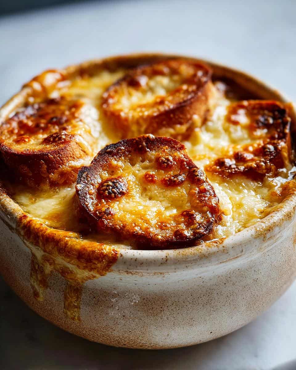 Klassische Französische Zwiebelsuppe mit Käsekruste - detail 2