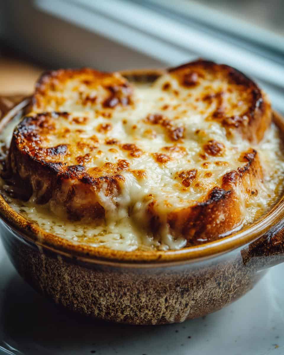 Klassische Französische Zwiebelsuppe mit Käsekruste - detail 3