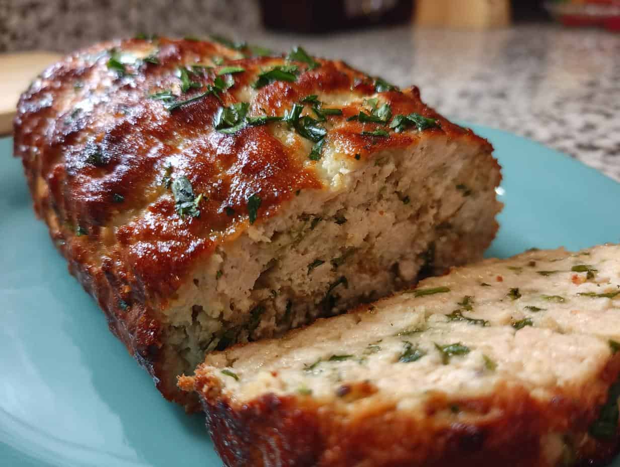 Unglaublich! Knoblauch Parmesan Hähnchen Hackbraten in 70 Min