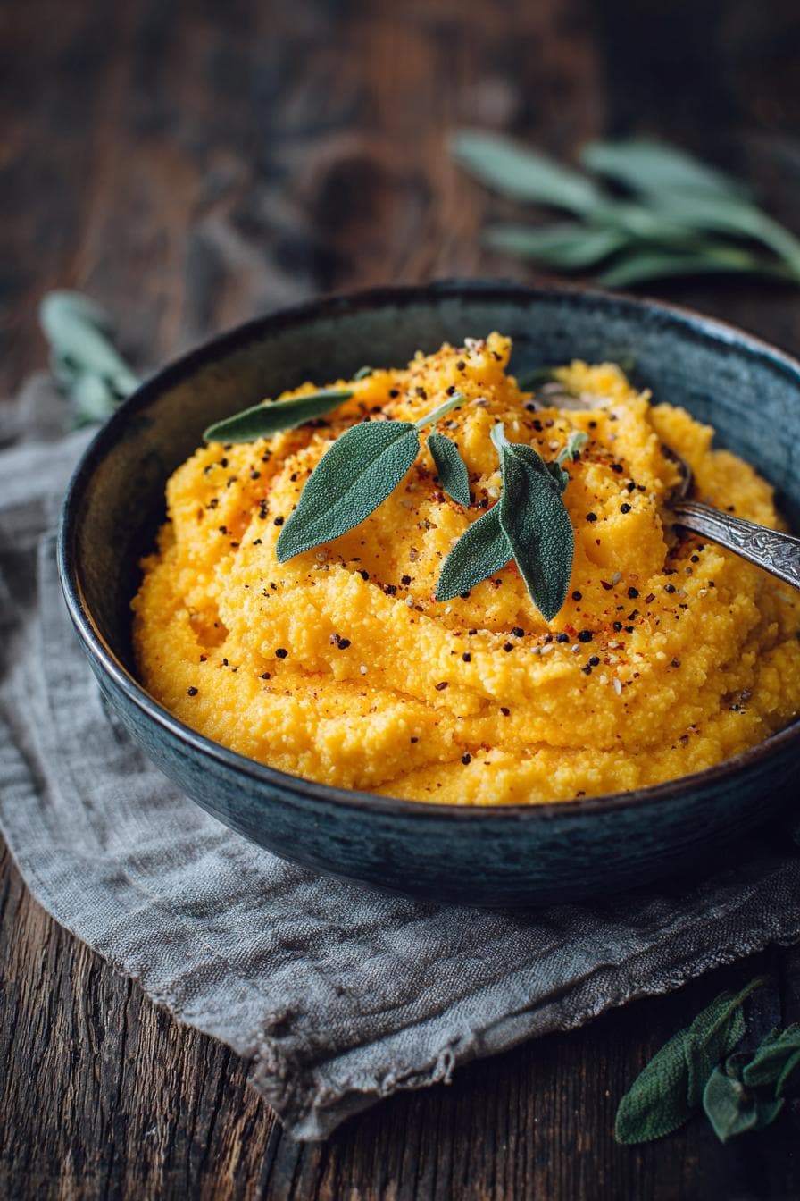 Kürbis Polenta Rezept: 3 Zutaten retten Dein Gericht