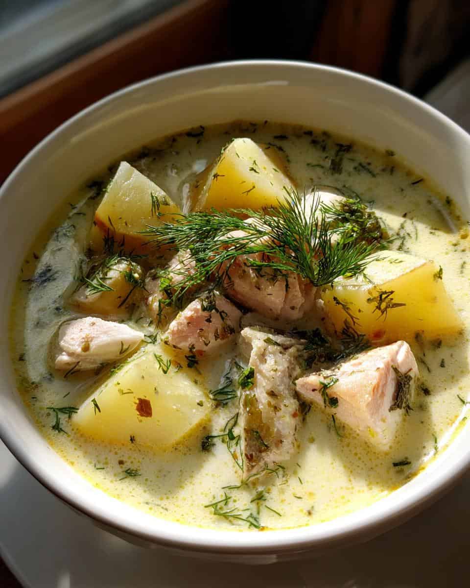 Köstliche Rahm-Fischsuppe mit Kartoffeln - detail 1