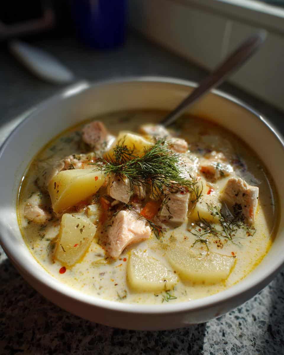 Köstliche Rahm-Fischsuppe mit Kartoffeln - detail 2