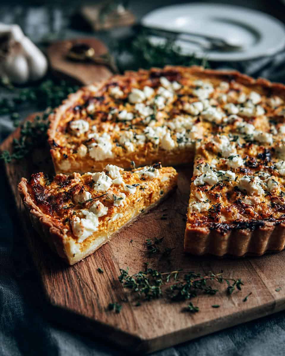 Kuerbis Flammkuchen Feta Thymian - detail 2