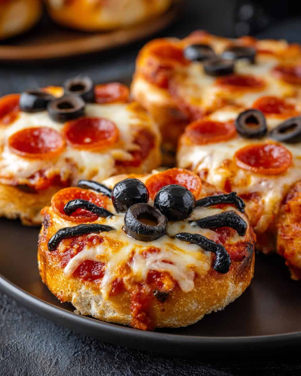 Mini Spinnen Pizzen für gruselige Halloween-Feste - detail 1