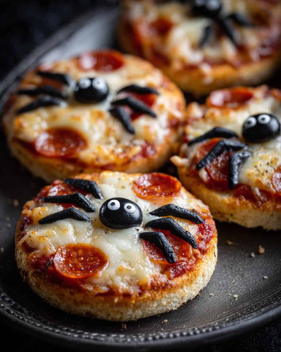 Mini Spinnen Pizzen für gruselige Halloween-Feste - detail 2