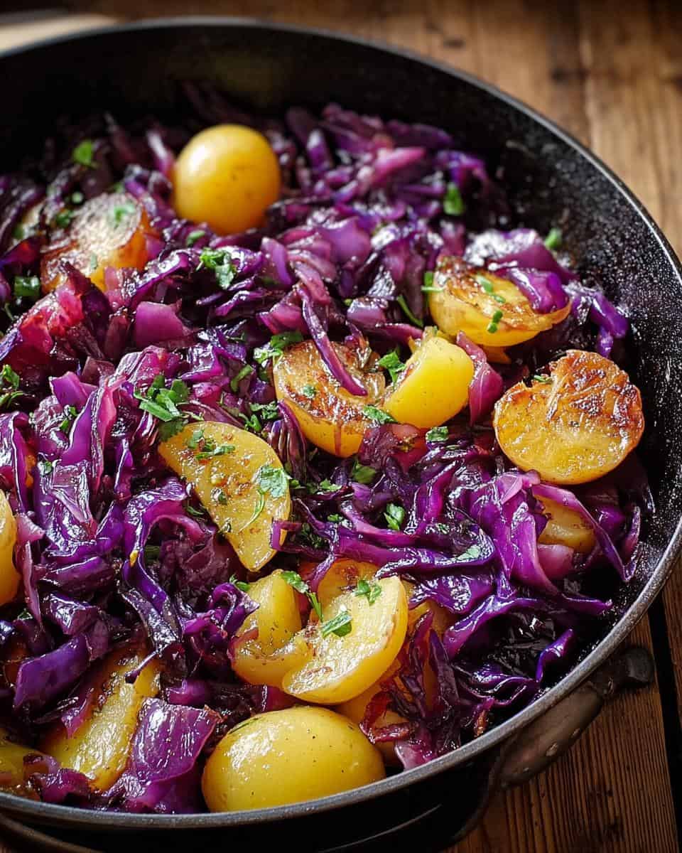 Rotkohl-Pfanne mit Kartoffeln - detail 1