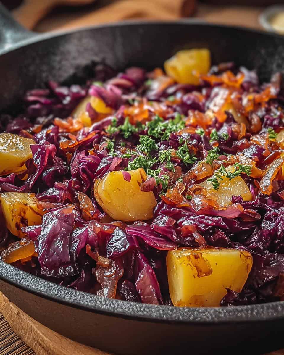 Rotkohl-Pfanne mit Kartoffeln - detail 2