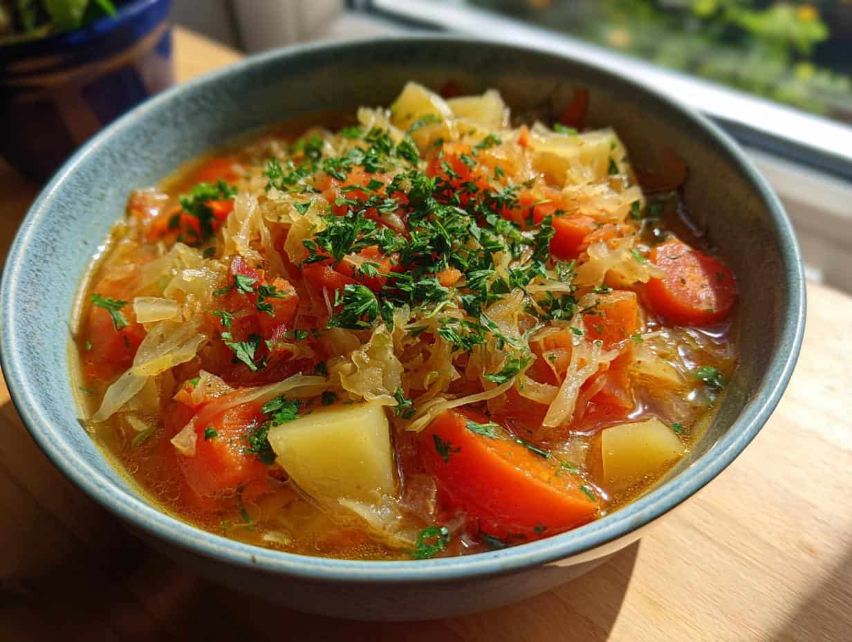Sauerkraut Suppe mit Gemuese