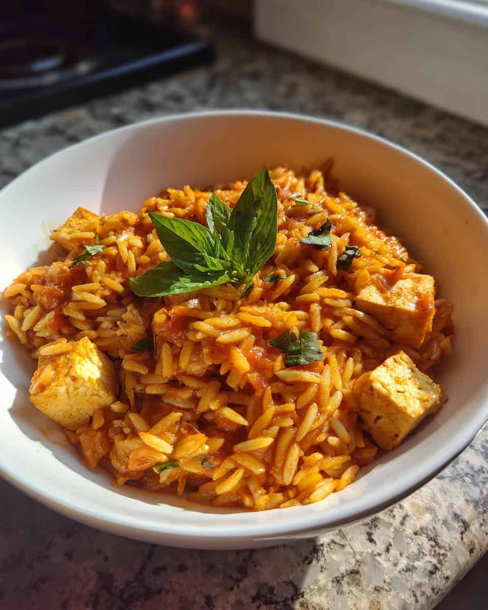 Tomaten Orzo mit Tofu - detail 2