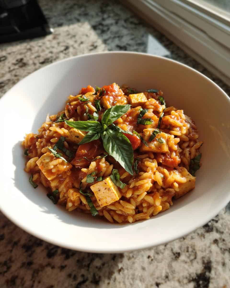 Tomaten Orzo mit Tofu - detail 3