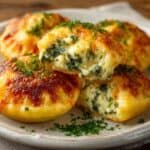 Vegetarische Kartoffeltaschen mit Frischkäsefüllung