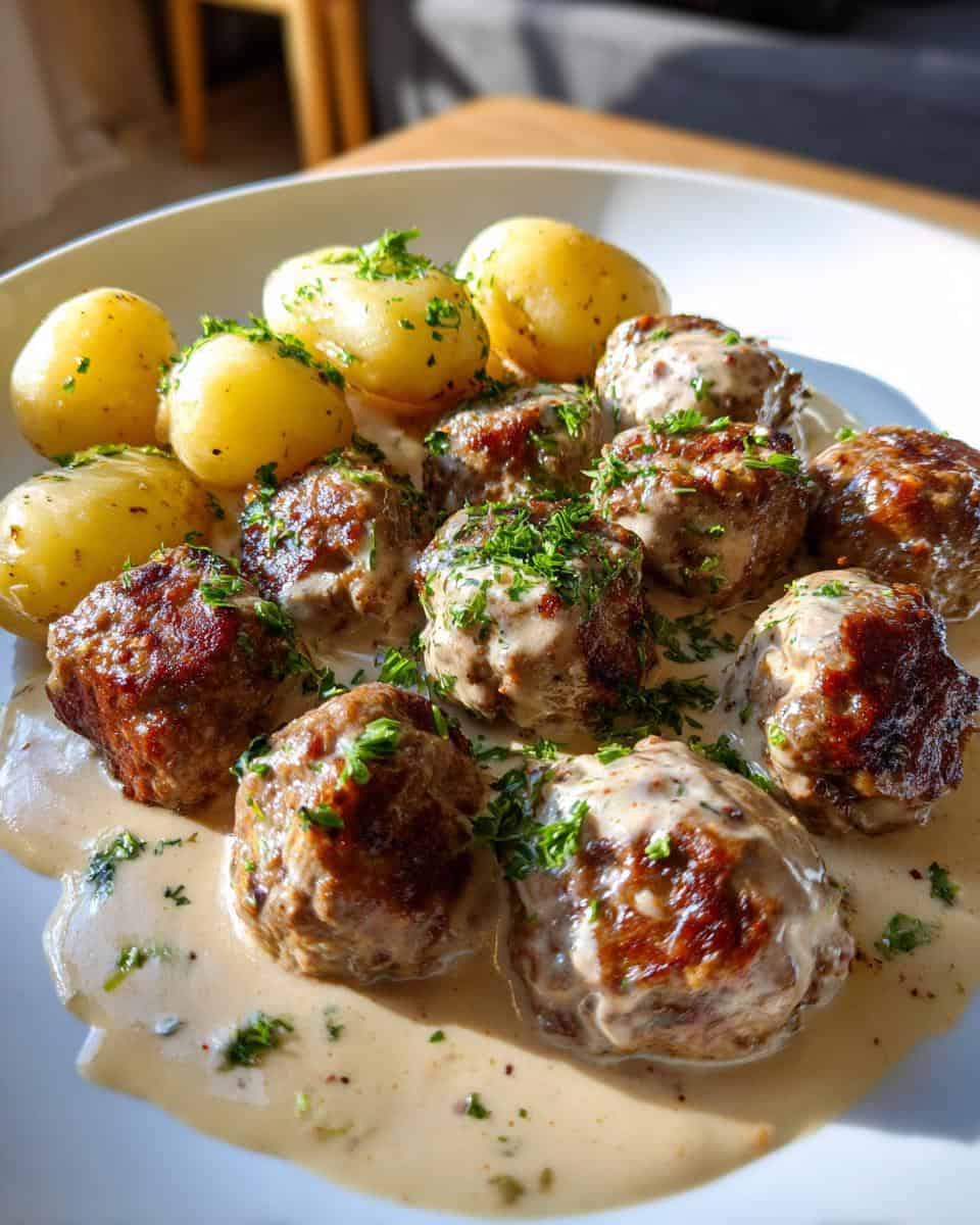 Zarte Klopse in Rahmsauce mit Kartoffeln - detail 1